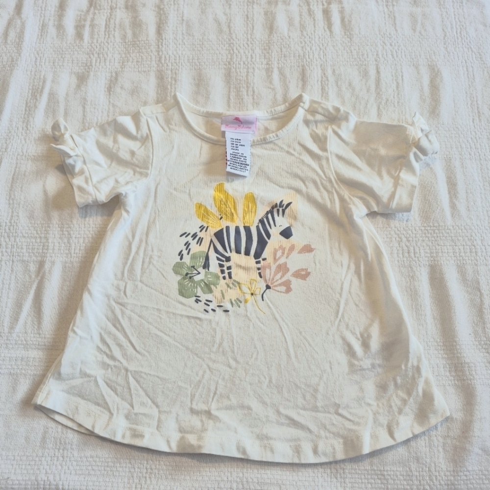 Tommy Bahama girls size 24 months zebra printed design shirt NWOT